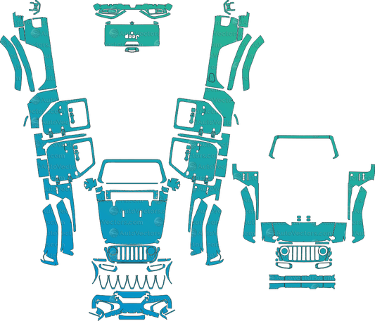 Jeep Gladiator High Altitude JT (From 2021) Pickup Pre - Cut PPF Pattern Templates pre - cut PPF template digital file download