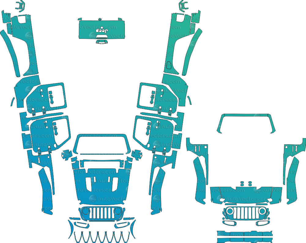 Jeep Gladiator Rubicon JT (From 2020) Pickup Pre - Cut PPF Pattern Templates pre - cut PPF template digital file download