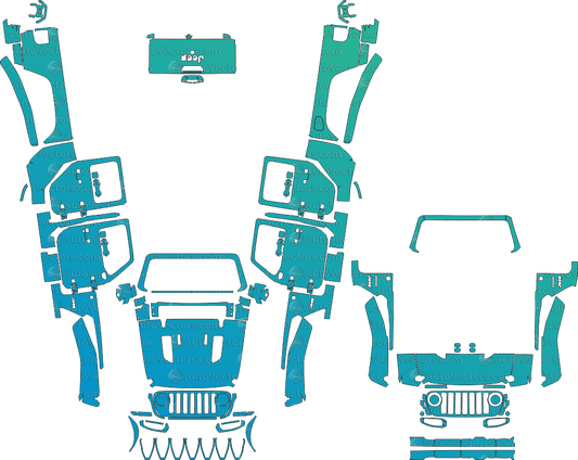 Jeep Gladiator Rubicon JT (From 2020) Pickup Pre - Cut PPF Pattern Templates pre - cut PPF template digital file download
