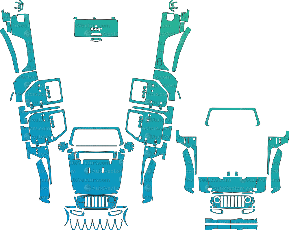 Jeep Gladiator Sport S-Sport JT (From 2020) Pickup pre-cut PPF vector pattern digital download