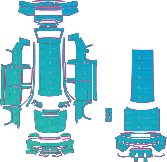 Jeep Grand Wagoneer L (From 2022) SUV – pre-cut PPF pattern templates, instant digital download vector cut files (CDR, AI, PDF, SVG)