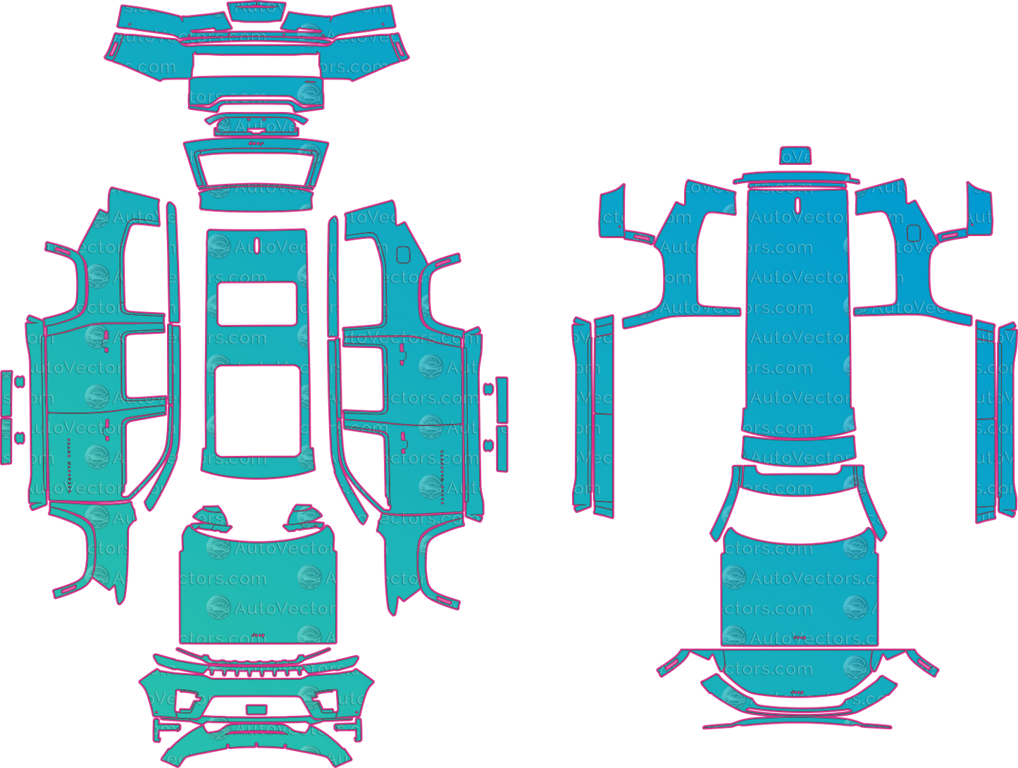 Jeep Grand Wagoneer WS Base (From 2026) SUV – pre-cut PPF pattern templates, instant digital download vector cut files (CDR, AI, PDF, SVG)
