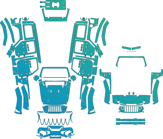 Jeep Wrangler JL High Altitude 4 - Door (From 2020) SUV Pre - cut PPF Pattern Templates pre - cut PPF template digital file download