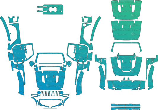 Jeep Wrangler JL Rubicon 2 - Door LCI (From 2024) SUV Pre - Cut PPF Template pre - cut PPF template digital file download