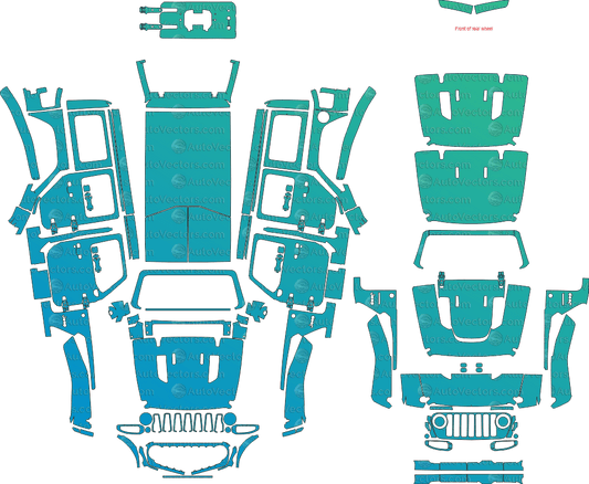 Jeep Wrangler JL Rubicon 4 - Door LCI (From 2024) SUV Pre - Cut PPF Template pre - cut PPF template digital file download