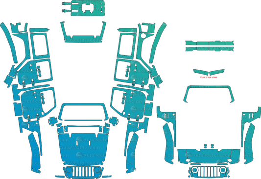 Jeep Wrangler JL Sport 4-Door (From 2018) SUV pre-cut PPF vector pattern digital download