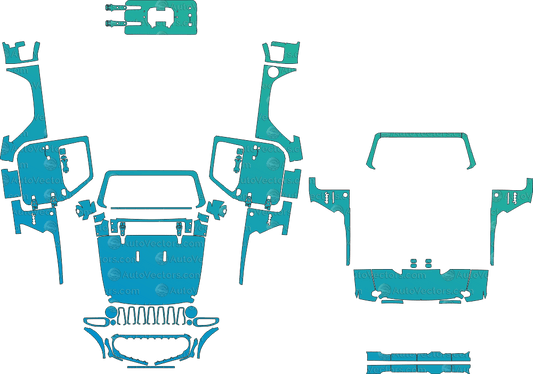 Jeep Wrangler JL Willys & Sport S 2 - Door LCI (From 2024) SUV Pre - Cut PPF Template pre - cut PPF template digital file download