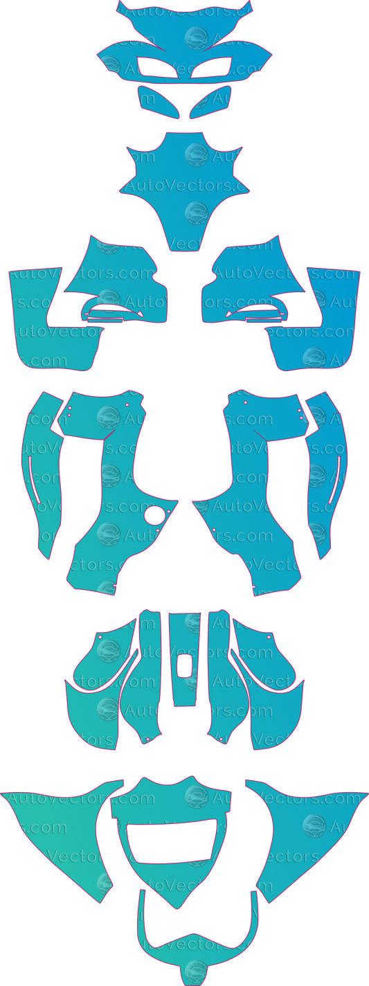 Kaszpir Trike Base (From 2023) Moto – motorcycle pre-cut PPF pattern templates, instant digital download vector cut files (CDR, AI, PDF, SVG)