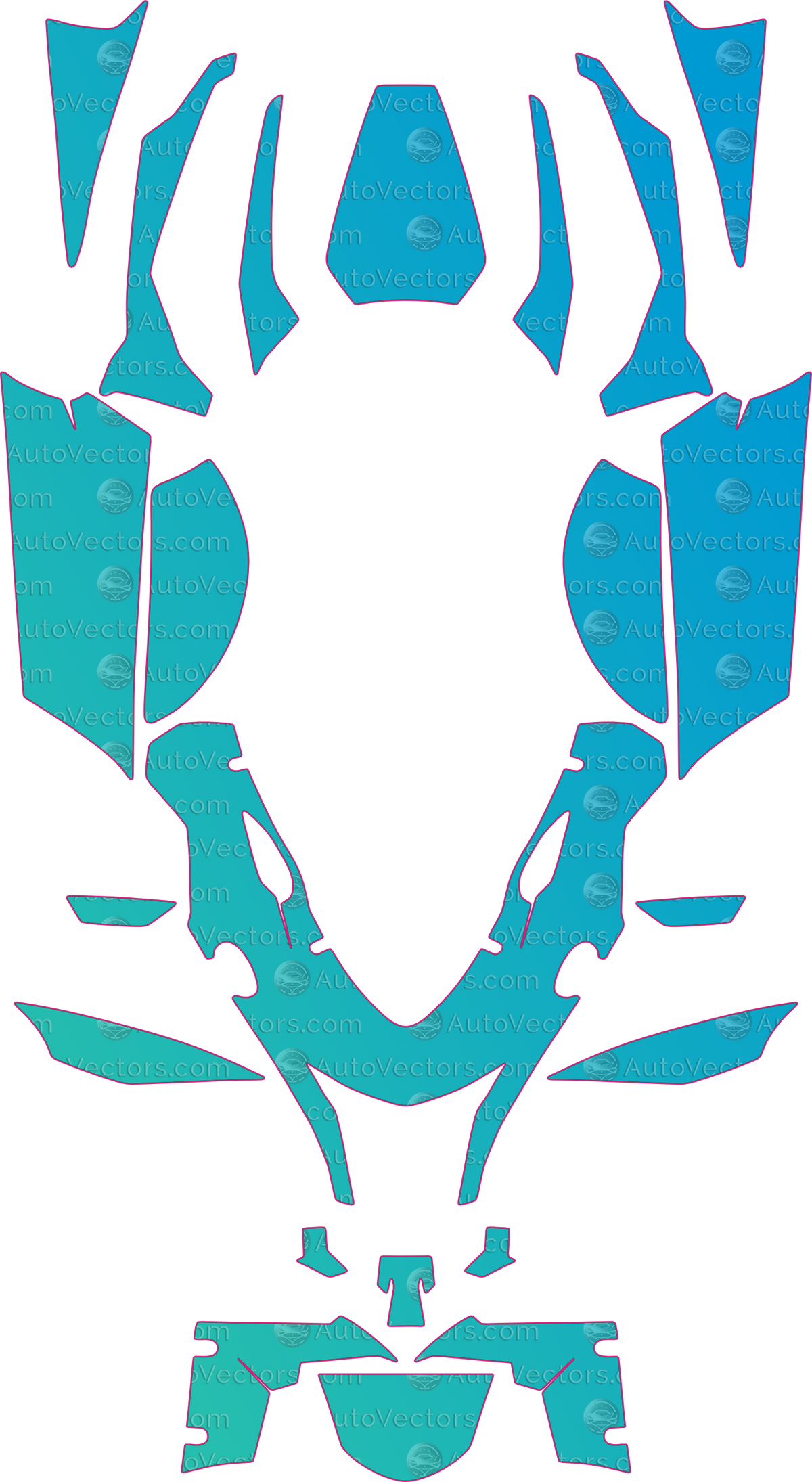 Kawasaki Ninja ZX-10R-ZX-10RR (From 2018) Moto motorcycle PPF pattern layout