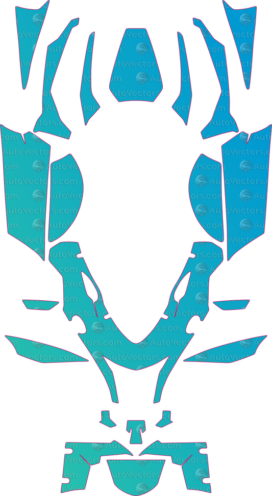 Kawasaki Ninja ZX-10R-ZX-10RR (From 2018) Moto motorcycle PPF pattern layout