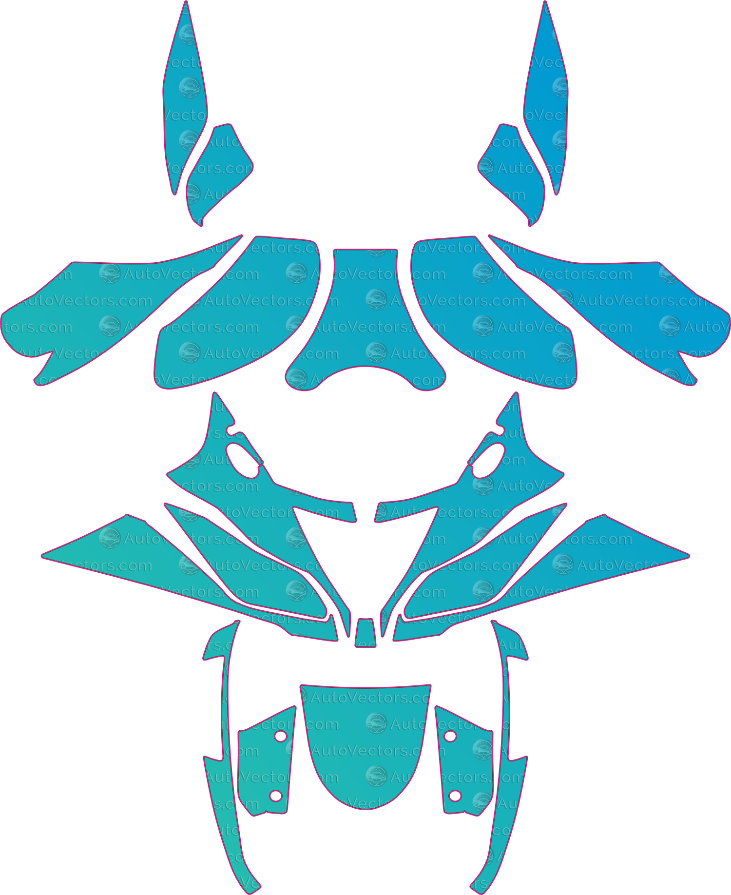 Kawasaki Ninja ZX-6R Moto Pre-Cut PPF Pattern Templates - Download ...