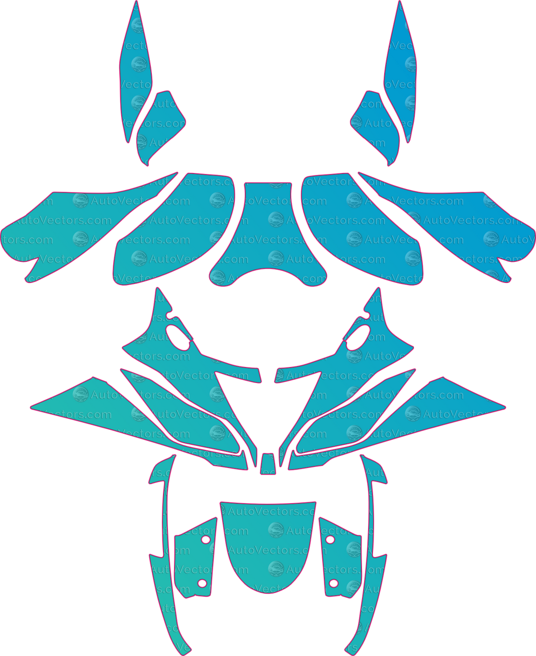 Kawasaki Ninja ZX-6R Moto Pre-Cut PPF Pattern Templates - Download ...