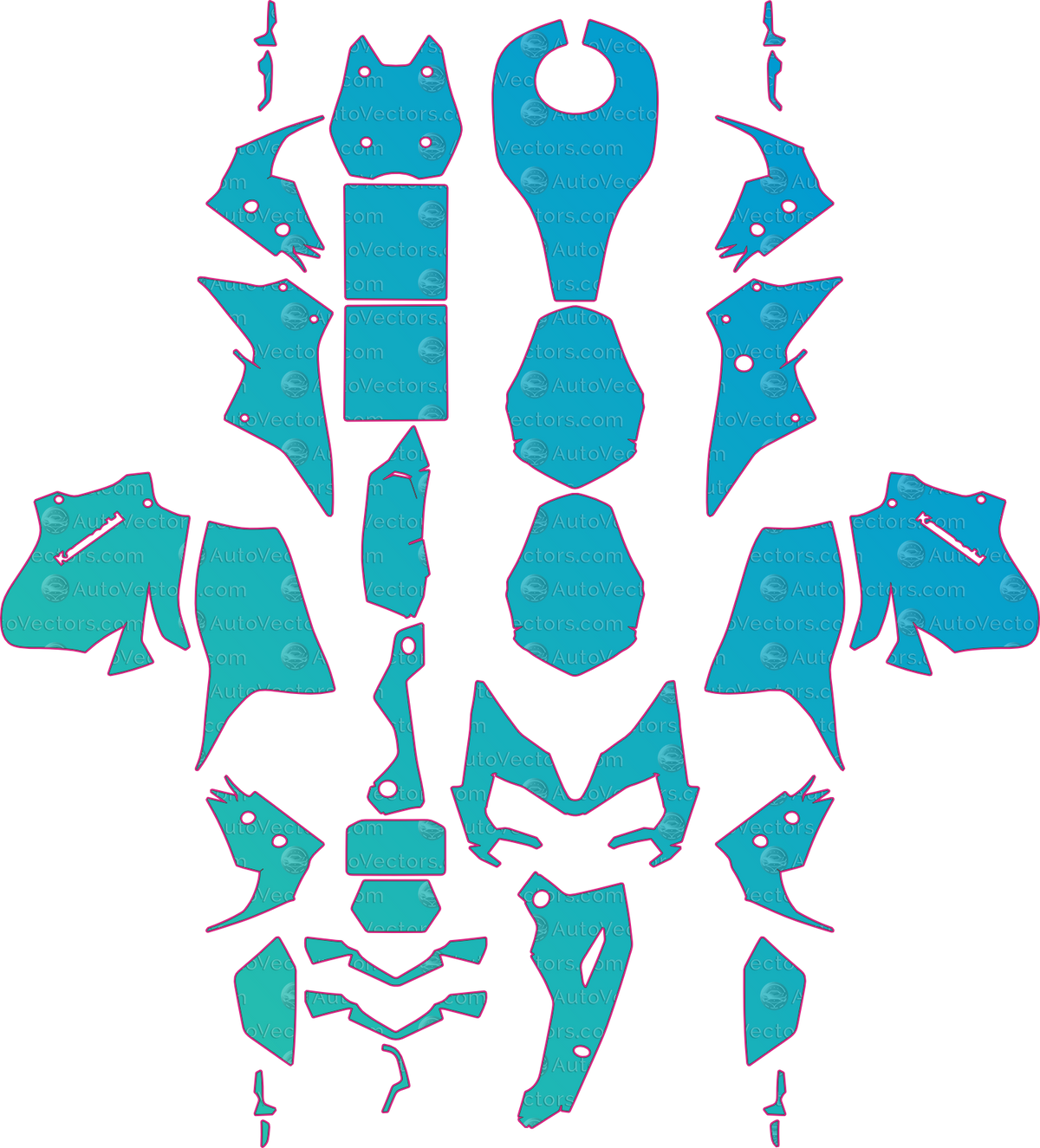 Kawasaki Z900 (From 2025) Moto pre-cut motorcycle PPF pattern layout