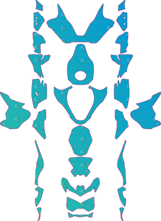 Kawasaki Z900 Base (From 2021) Moto motorcycle PPF pattern layout