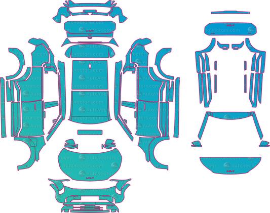 Kia EV3 Air (From 2025) SUV – pre-cut PPF pattern templates, instant digital download vector cut files (CDR, AI, PDF, SVG)