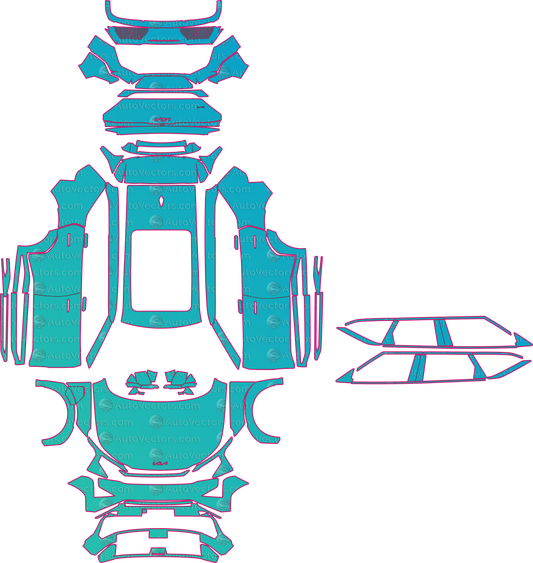 Kia EV5 Base (From 2024) SUV Pre-Cut PPF Pattern Templates – pre-cut PPF pattern templates, digital download vector files (CDR, AI, PDF, DXF, SVG)