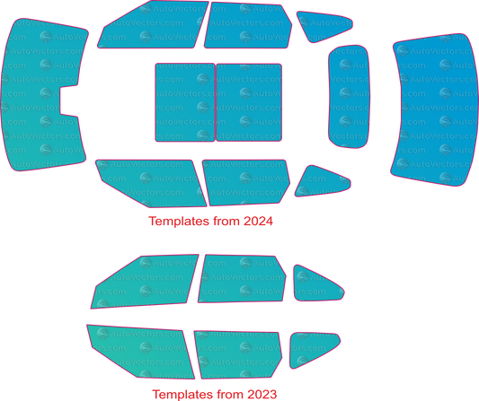 Kia EV5 base (From 2024) SUV Window Tint Pre-cut Templates – window tint pre-cut templates, digital download vector files (CDR, AI, PDF, DXF, SVG)