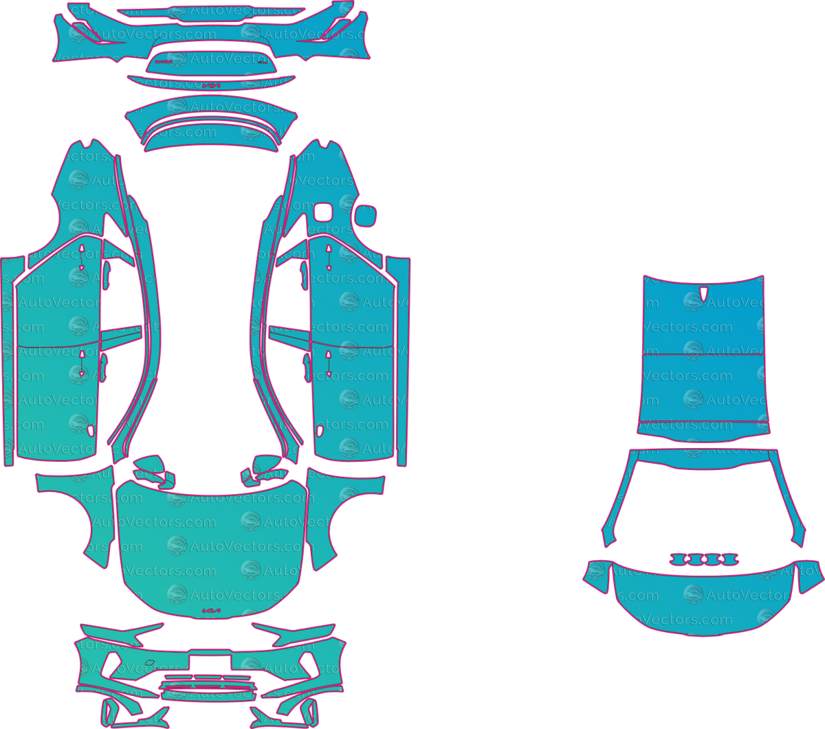 Kia K5 CH (From 2023) Sedan – pre-cut PPF pattern templates, instant digital download vector cut files (CDR, AI, PDF, SVG)