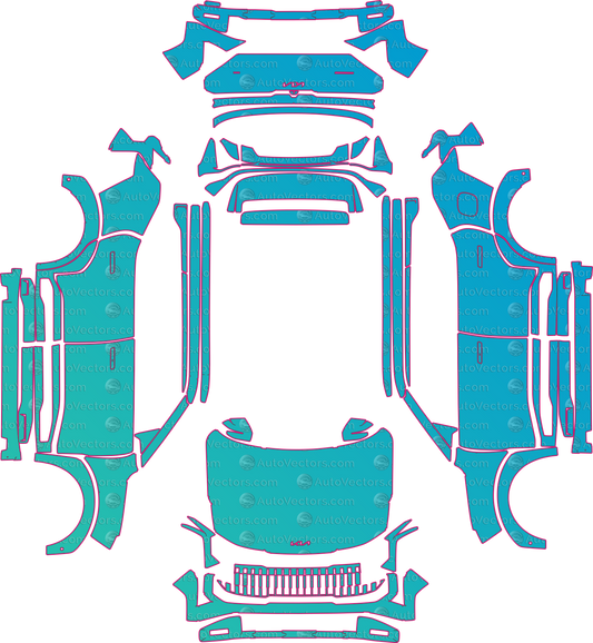 Kia Seltos Base v2 (From 2027) SUV Pre-Cut PPF Pattern Templates – pre-cut PPF pattern templates, digital download vector files (CDR, AI, PDF, DXF, SVG)