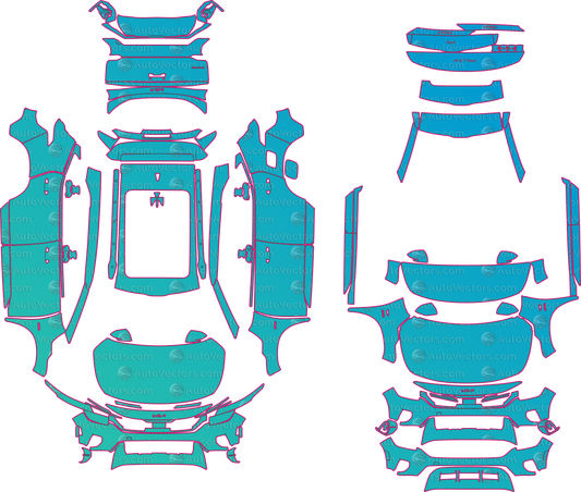 Kia Seltos Facelift EX (From 2022) SUV Pre-Cut PPF Pattern Templates – pre-cut PPF pattern templates, digital download vector files (CDR, AI, PDF, DXF, SVG)