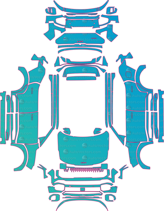 Kia Seltos Sport (From 2025) SUV Pre-Cut PPF Pattern Templates – pre-cut PPF pattern templates, digital download vector files (CDR, AI, PDF, DXF, SVG)