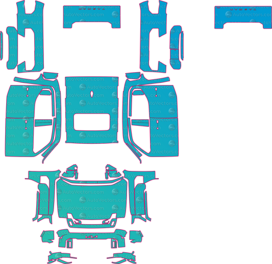 Kia Tasman Base (From 2025) Pickup – pre-cut PPF pattern templates, instant digital download vector cut files (CDR, AI, PDF, SVG)
