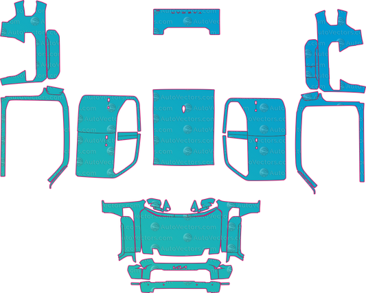 Kia Tasman S (From 2025) Pickup – pre-cut PPF pattern templates, instant digital download vector cut files (CDR, AI, PDF, SVG)