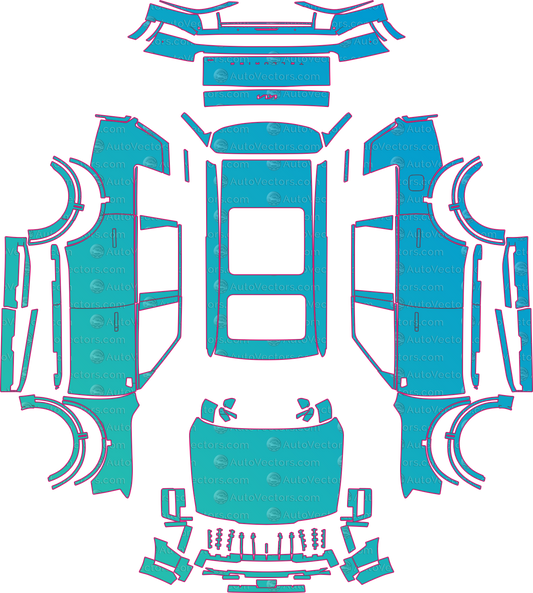 Kia Telluride X-Line (From 2027) SUV – pre-cut PPF pattern templates, instant digital download vector cut files (CDR, AI, PDF, SVG)