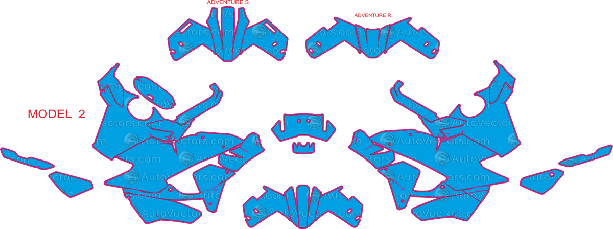 KTM 1390 Super Adventure R and S (From 2026) Moto motorcycle PPF pattern layout