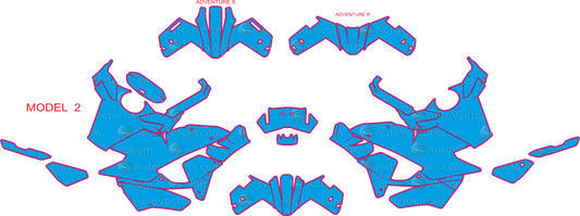 KTM 1390 Super Adventure R and S (From 2026) Moto motorcycle PPF pattern layout