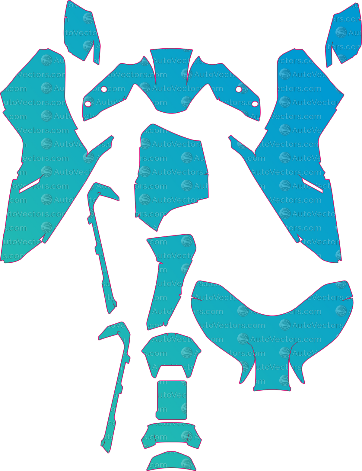 KTM 390 Duke Base (From 2025) Moto motorcycle PPF pattern layout
