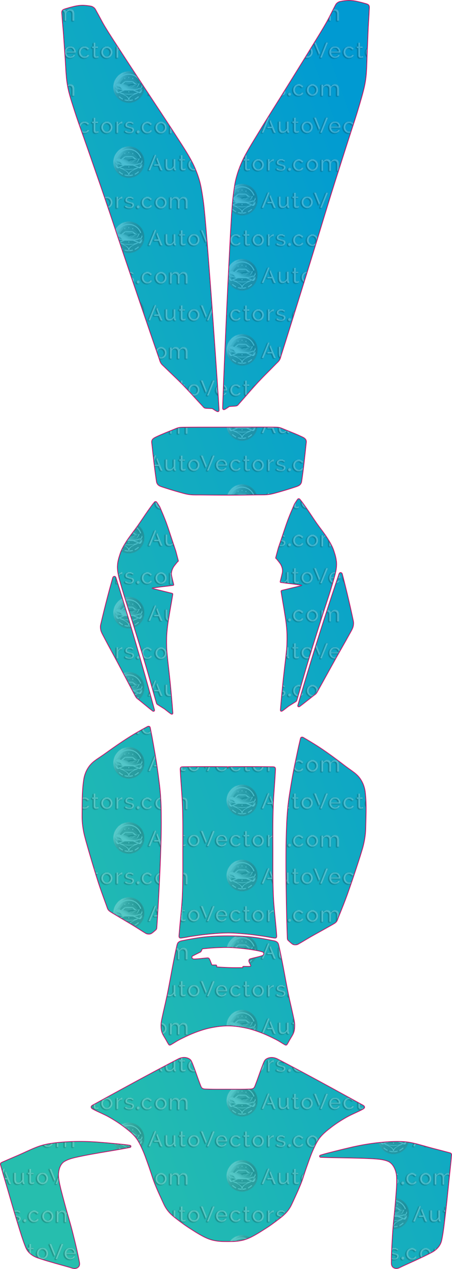 KTM Duke 790 (2018-2022) Moto Pre-Cut PPF Templates – motorcycle pre-cut PPF pattern templates, digital download vector files (CDR, AI, PDF, DXF, SVG)