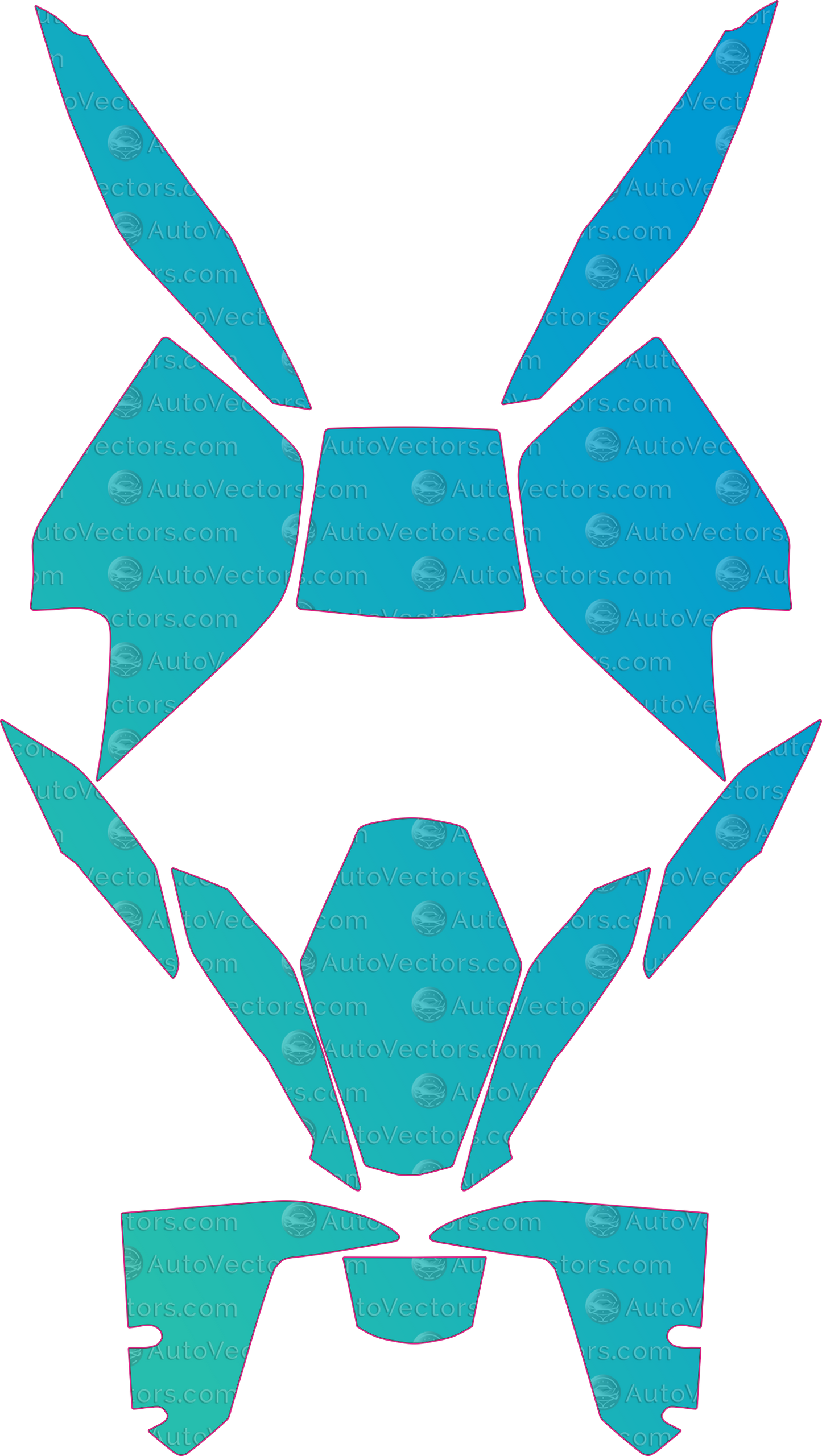 KTM Superduke 1290R (2014-2016) Moto Pre-Cut PPF Templates – motorcycle pre-cut PPF pattern templates, digital download vector files (CDR, AI, PDF, DXF, SVG)
