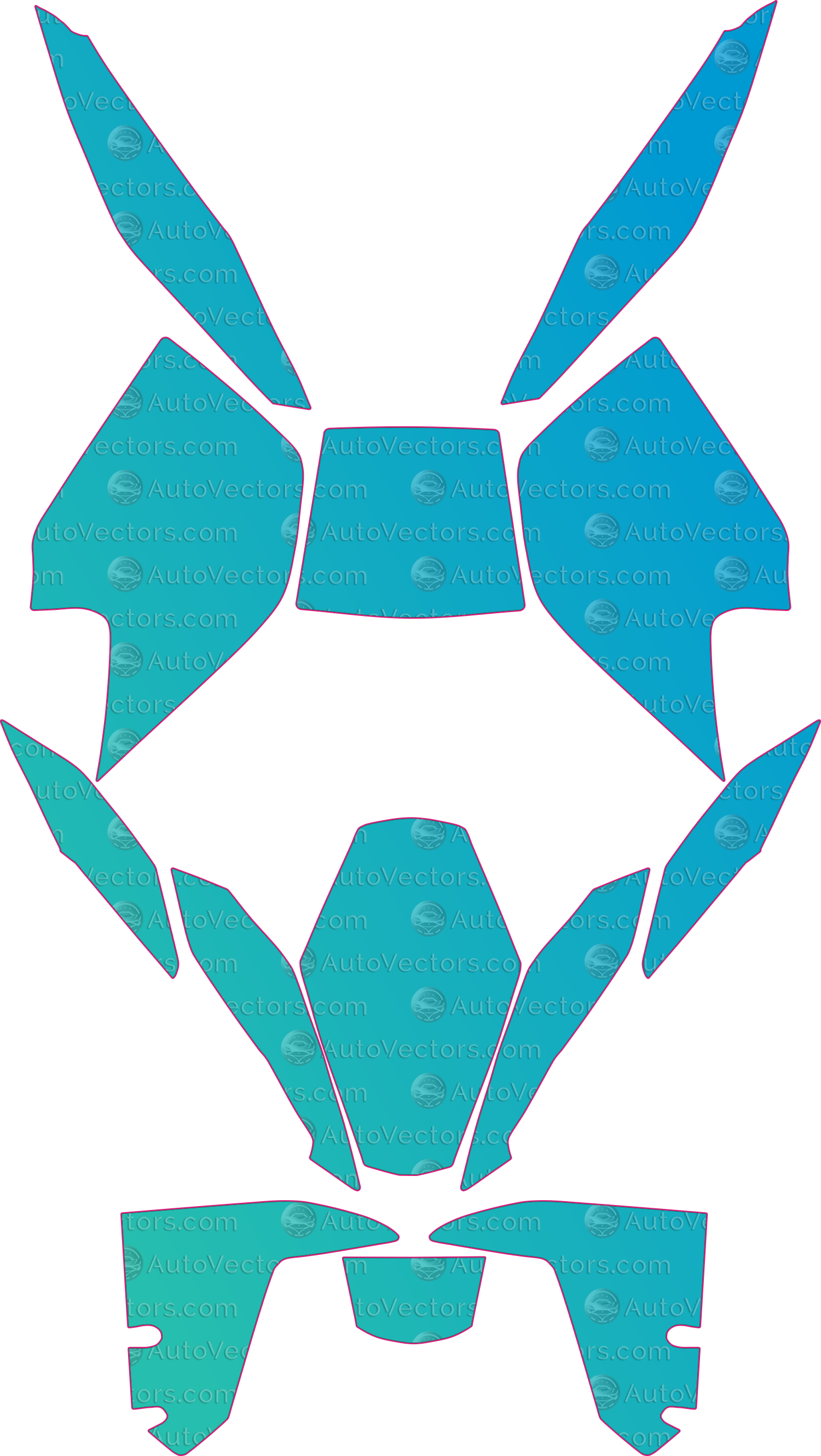 KTM Superduke 1290R (2014-2016) Moto Pre-Cut PPF Templates – motorcycle pre-cut PPF pattern templates, digital download vector files (CDR, AI, PDF, DXF, SVG)