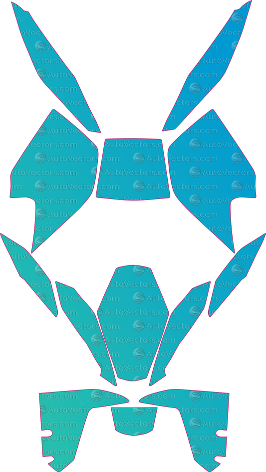 KTM Superduke 1290R (2014-2016) Moto Pre-Cut PPF Templates – motorcycle pre-cut PPF pattern templates, digital download vector files (CDR, AI, PDF, DXF, SVG)