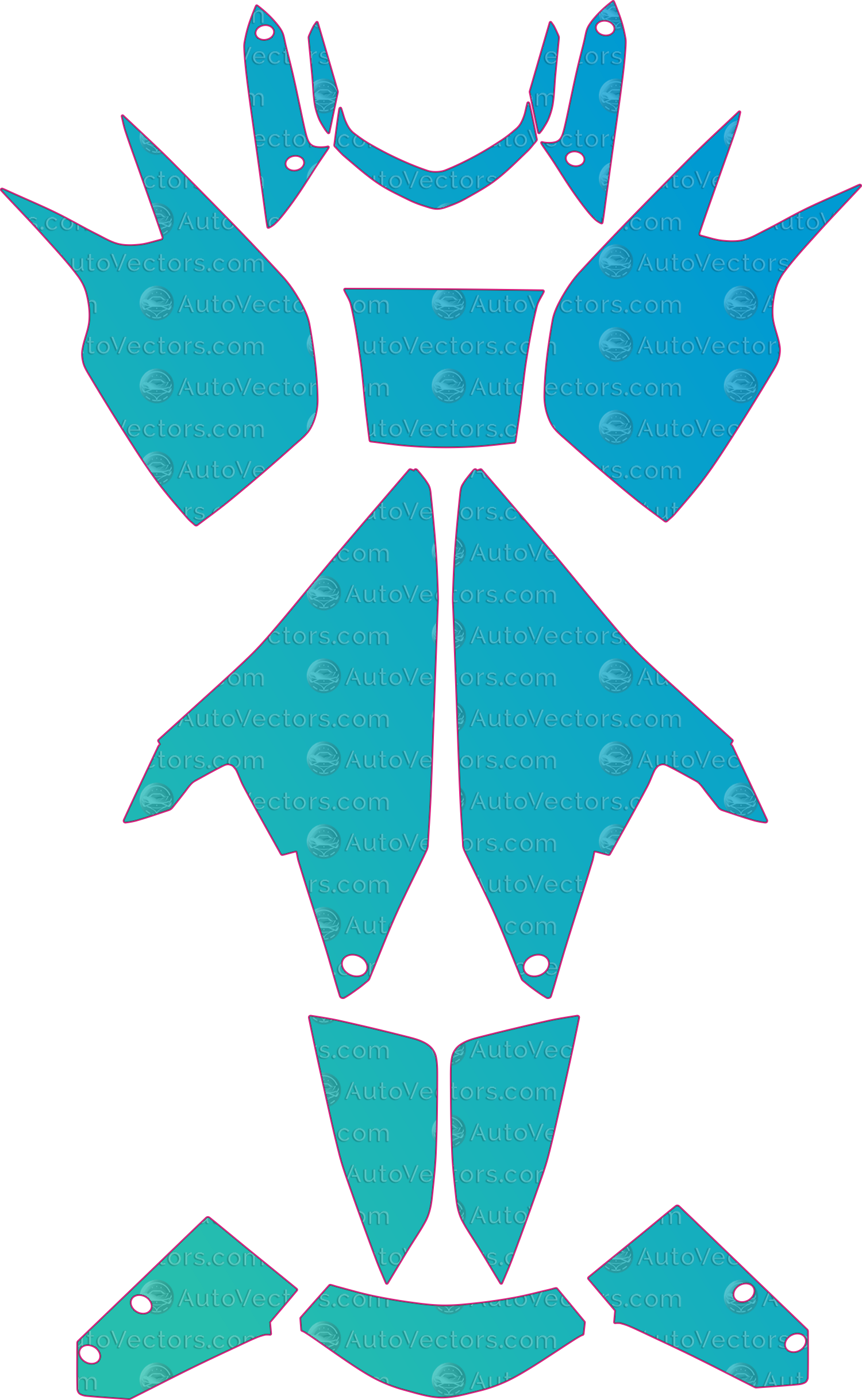 KTM Superduke R (From 2017) Moto Pre-Cut PPF Templates – motorcycle pre-cut PPF pattern templates, digital download vector files (CDR, AI, PDF, DXF, SVG)