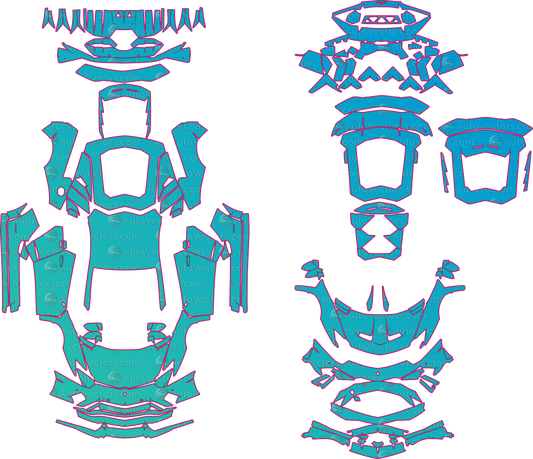 Lamborghini Aventador S (From 2017) Coupe – pre-cut PPF pattern templates, instant digital download vector cut files (CDR, AI, PDF, SVG)