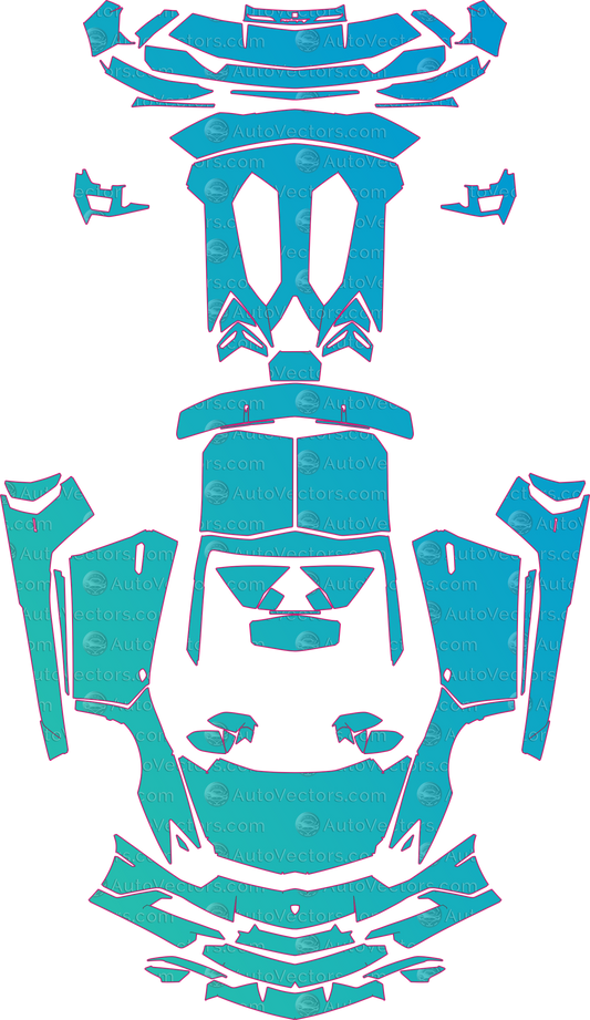 Lamborghini Aventador SV (From 2017) Roadster – pre-cut PPF pattern templates, instant digital download vector cut files (CDR, AI, PDF, SVG)