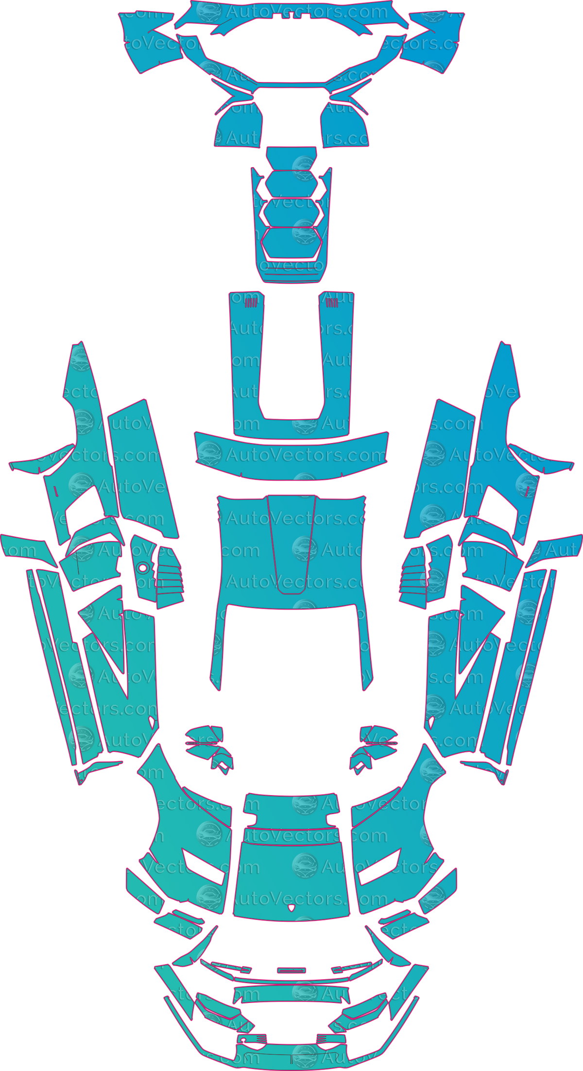 Lamborghini Countach LPI 800-4 (From 2022) Coupe – pre-cut PPF pattern templates, instant digital download vector cut files (CDR, AI, PDF, SVG)