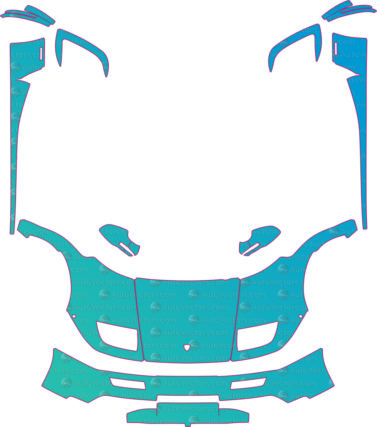 Lamborghini Diablo 6.0 (From 2001) Coupe – pre-cut PPF pattern templates, instant digital download vector cut files (CDR, AI, PDF, SVG)