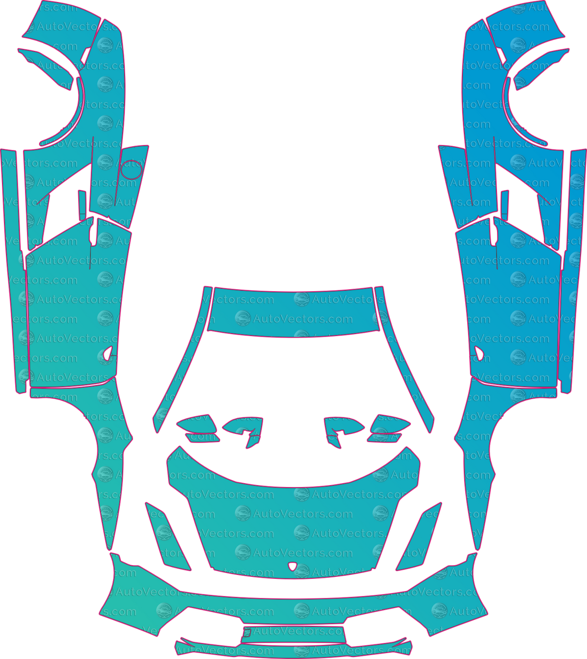 Lamborghini Gallardo Base (From 2003) Coupe – pre-cut PPF pattern templates, instant digital download vector cut files (CDR, AI, PDF, SVG)
