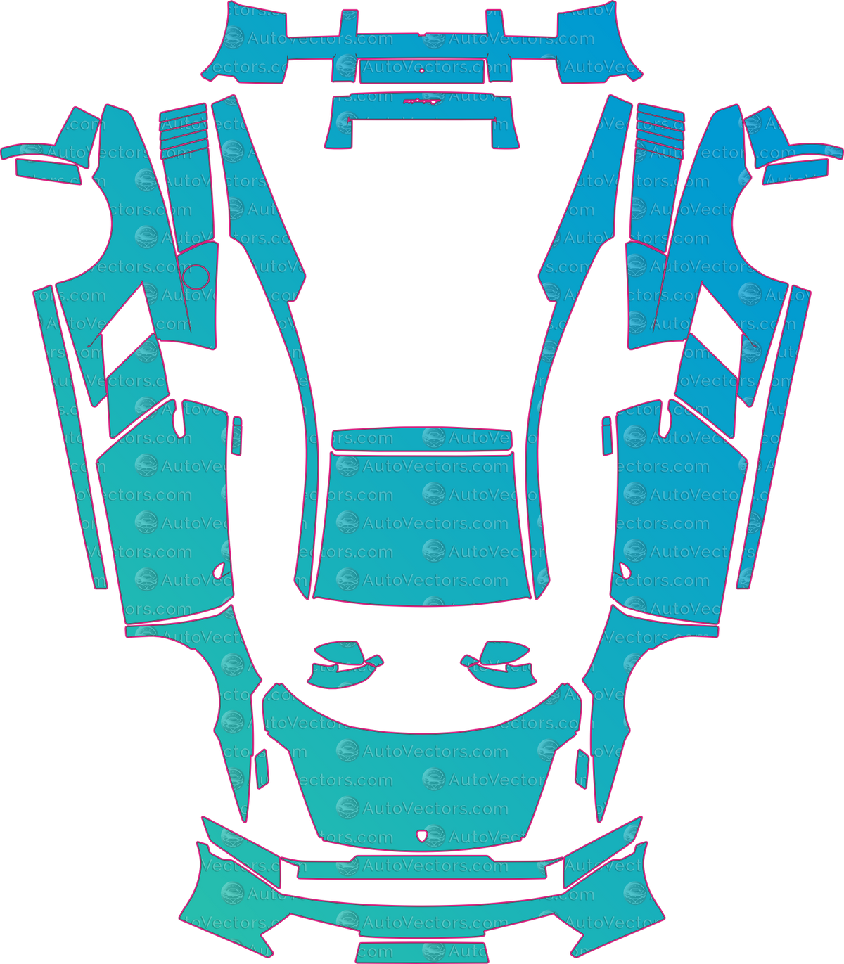 Lamborghini Gallardo Base (From 2006) Coupe – pre-cut PPF pattern templates, instant digital download vector cut files (CDR, AI, PDF, SVG)
