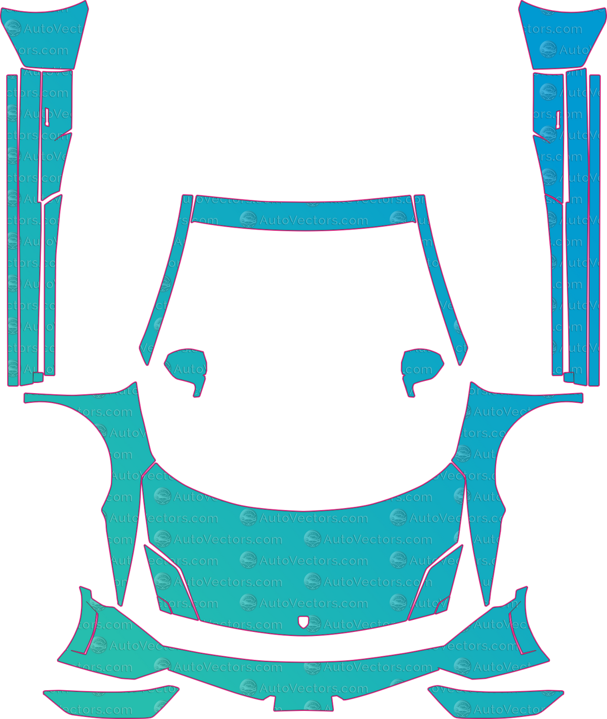 Lamborghini Gallardo LP 560-4 (From 2016) Coupe – pre-cut PPF pattern templates, instant digital download vector cut files (CDR, AI, PDF, SVG)