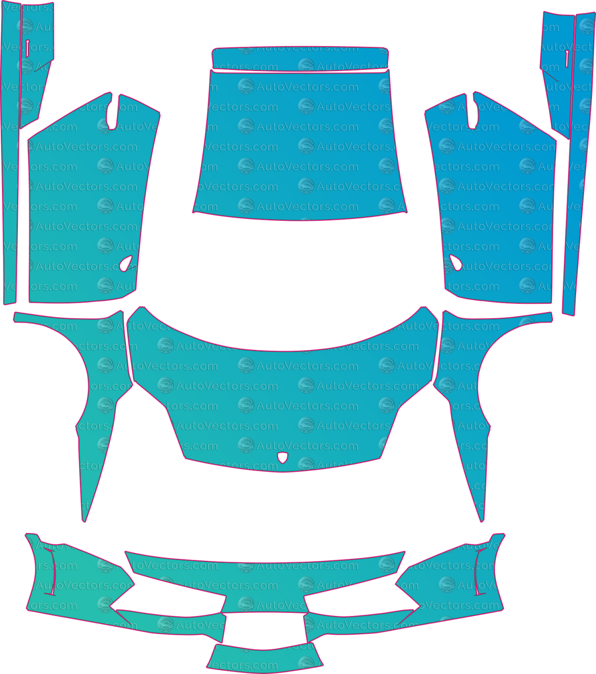 Lamborghini Gallardo Lp550-2 (From 2013) Coupe – pre-cut PPF pattern templates, instant digital download vector cut files (CDR, AI, PDF, SVG)