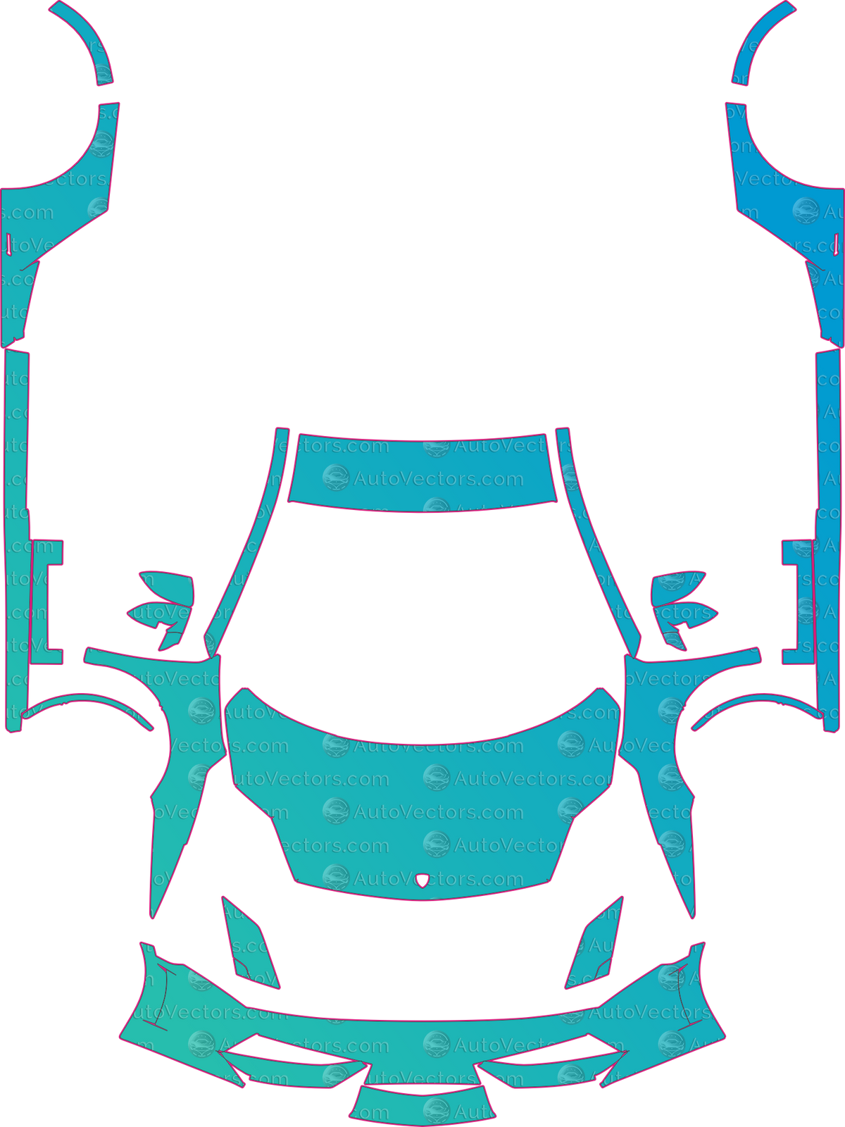 Lamborghini Gallardo LP550-2 Coupe (From 2011) Spyder – pre-cut PPF pattern templates, instant digital download vector cut files (CDR, AI, PDF, SVG)