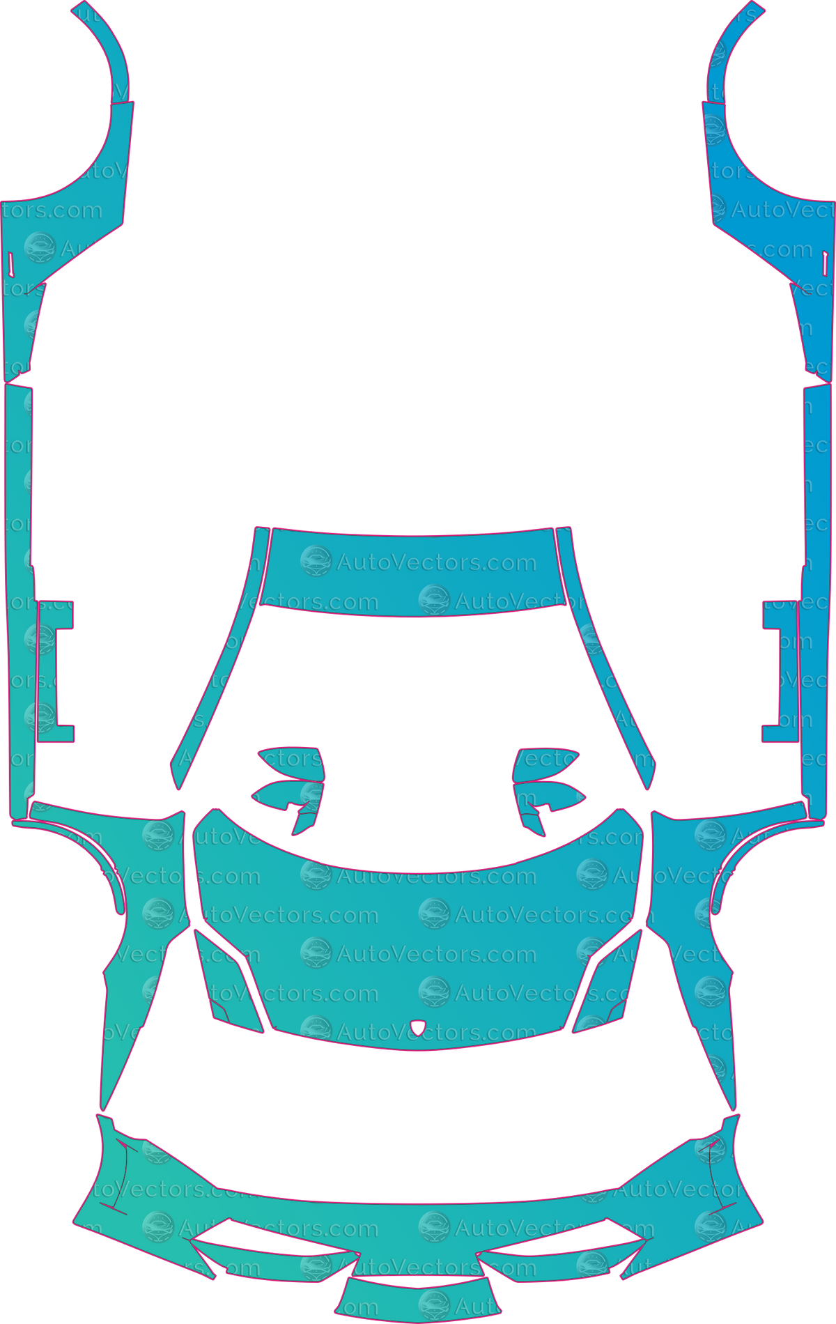 Lamborghini Gallardo LP560-4 (From 2009) Coupe – pre-cut PPF pattern templates, instant digital download vector cut files (CDR, AI, PDF, SVG)