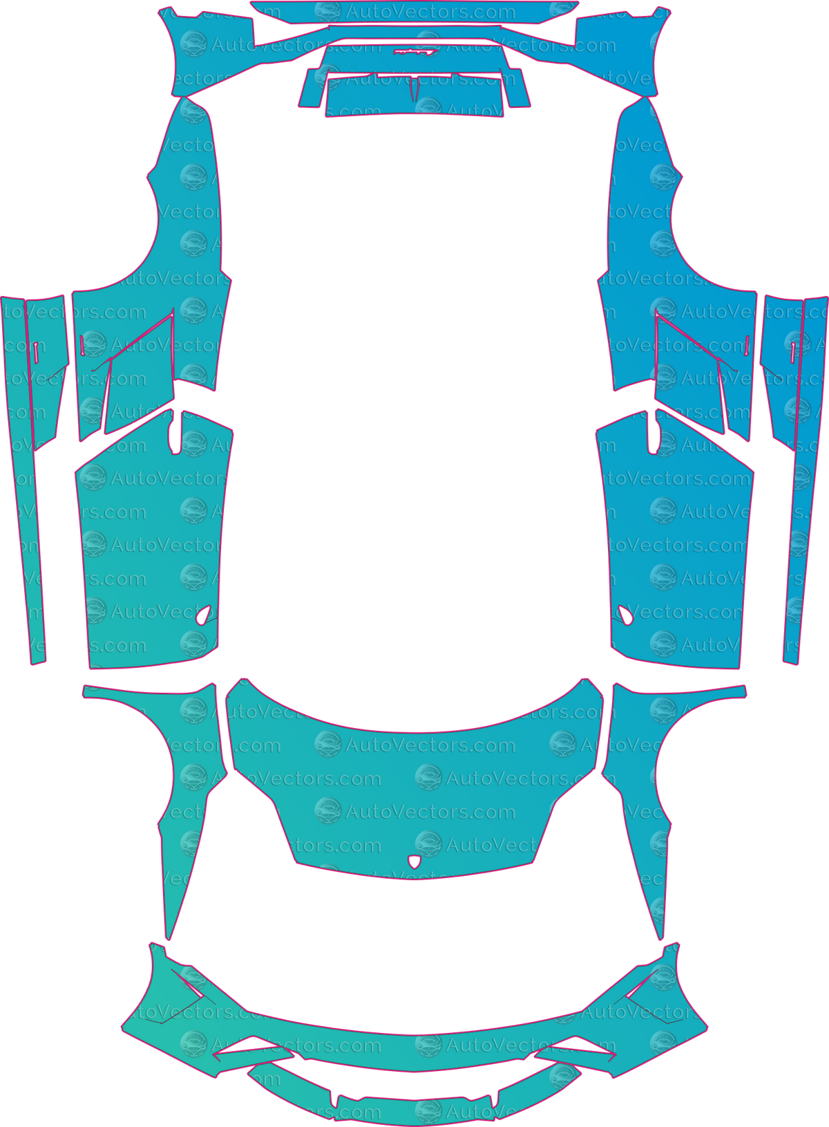 Lamborghini Gallardo LP560-4 (From 2013) Spyder – pre-cut PPF pattern templates, instant digital download vector cut files (CDR, AI, PDF, SVG)