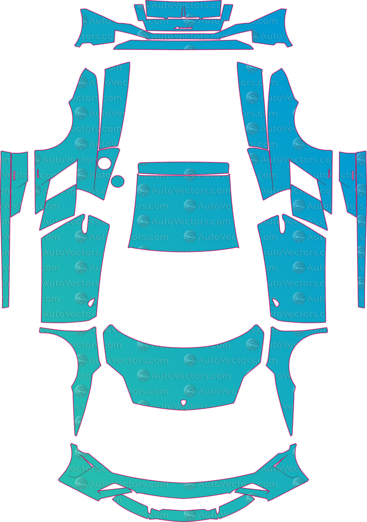 Lamborghini Gallardo Lp560-4 Base (From 2013) Coupe – pre-cut PPF pattern templates, instant digital download vector cut files (CDR, AI, PDF, SVG)