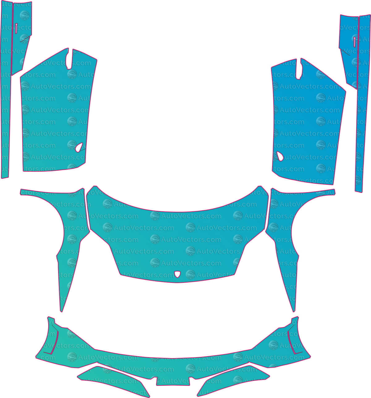 Lamborghini Gallardo LP570-4 Performante (From 2013) Spyder – pre-cut PPF pattern templates, instant digital download vector cut files (CDR, AI, PDF, SVG)