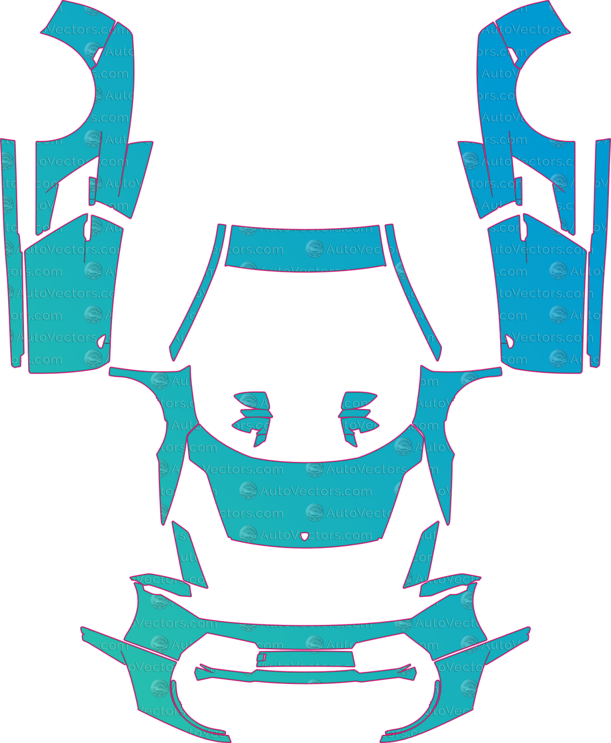 Lamborghini Gallardo Superleggera (From 2003) Coupe – pre-cut PPF pattern templates, instant digital download vector cut files (CDR, AI, PDF, SVG)